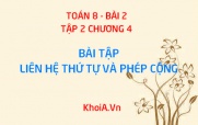 Bài tập liên hệ giữa thứ tự và phép cộng: Bài tập 1, 2, 3, 4...